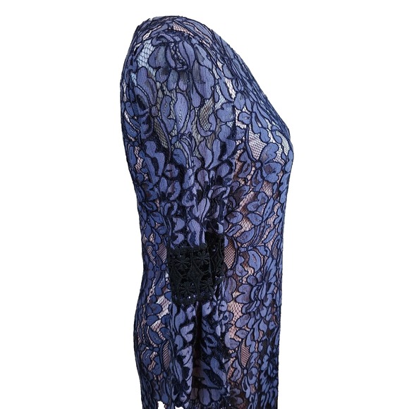 Eliza J Womens Lace Tulip Cocktail Dress Size 6 Grey/Purple Fit Flare Whimsigoth - Picture 15 of 16